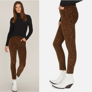 Micro Corduroy Leopard Pants